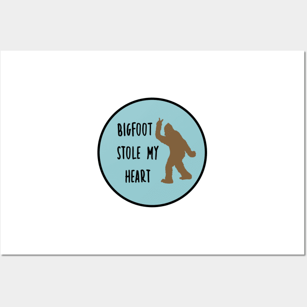 Bigfoot Stole My Heart Blue Sky Wall Art by CatGirl101